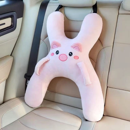 Pink Piggy road trip pillow for kids