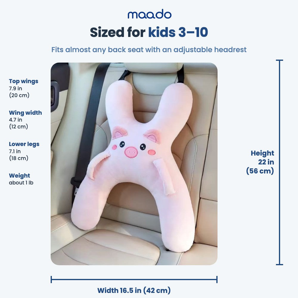Road Trip Pillow size: 22 x 16.5 in (56 x 42 cm), for kids 3 to 10